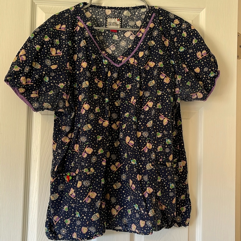Mary Engelbreit scrub top in owl print!